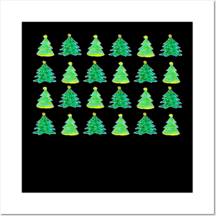 Christmas tree pattern mask Posters and Art